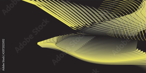 Elegant abstract background with luxury golden yellow wave lines on black. New EPS Vector