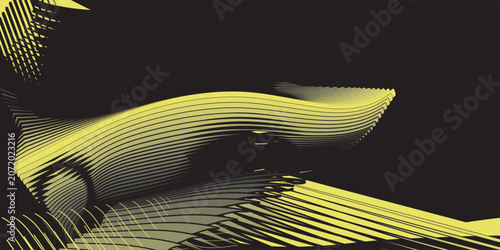 Elegant abstract background with luxury golden yellow wave lines on black. New EPS Vector