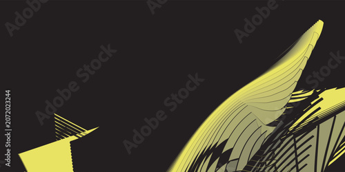 Elegant abstract background with luxury golden yellow wave lines on black. New EPS Vector