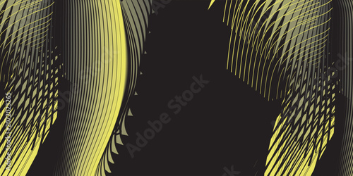 Elegant abstract background with luxury golden yellow wave lines on black. New EPS Vector