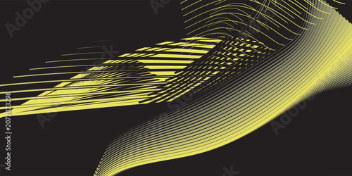 Elegant abstract background with luxury golden yellow wave lines on black. New EPS Vector