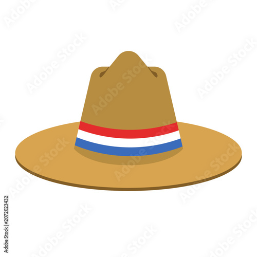Foto Tan Ranger Hat Vector with Red White and Blue Band