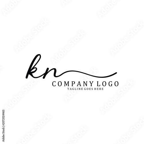 Hand Write K and N logo design