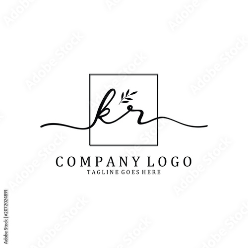 Hand Write K and R logo design