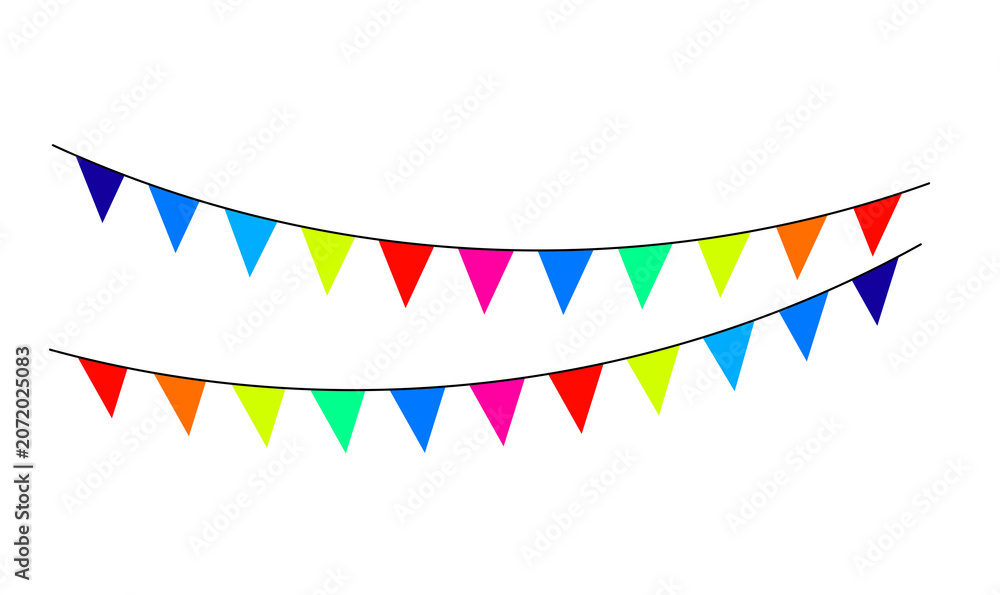 Obraz premium celebration bunting, Festive flags decoration, Party banner graphic 