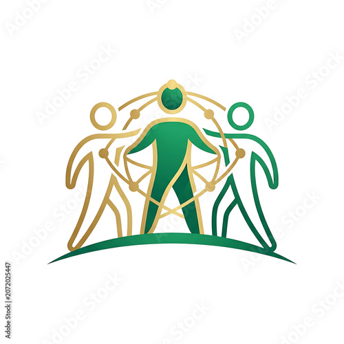 Abstract Global Human Network Logo Representing Teamwork, Unity, and Professional Business Partnership