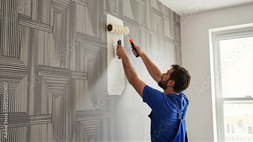 Wallpapering Feature Wall in Living Room