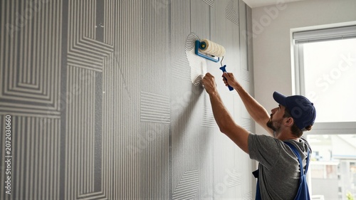 Wallpapering Feature Wall in Living Room