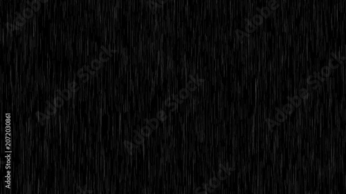 Heavy rain looping over black background.Falling raindrops footage animation in slow motion on black background.4K loopable high-speed footage.