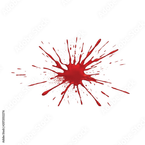 Realistic Blood Splatter Isolated on Transparent Background – Red Blood Splash Stain Vector PNG