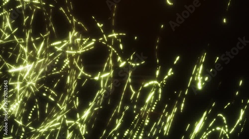 Futuristic digital data stream with flowing green particles. Ideal for sci-fi, tech, and cybernetic network concepts.