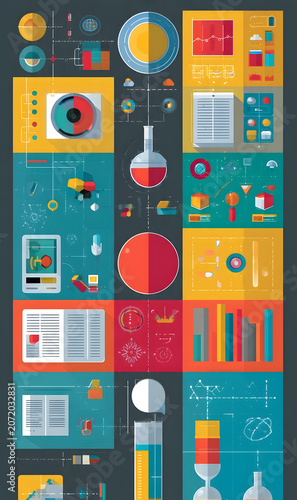 Seamless Vector Illustration of Modern Digital Devices and Technology Icons Set for Business Web Interface Mobile Application and Infographic Design