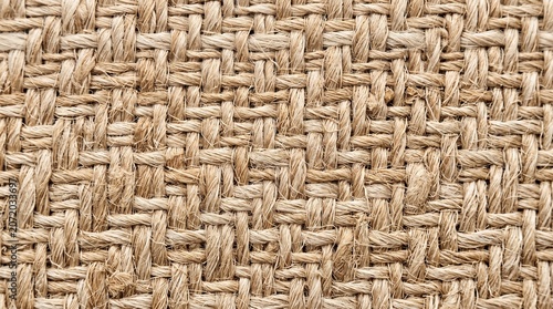 Bild auf Leinwand Natural Woven Jute Basket Weave Fiber Texture Background Close Up