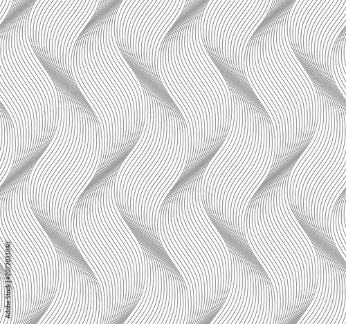
Vector seamless texture. Modern geometric background with wavy lines. 
