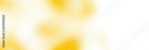 Yellow halftone grain texture. Faded dotted gradient pattern background. Grunge pixel cartoon overlay backdrop. Anime or manga golden wavy noise cover. Raster comic pop art gradation wallpaper. Vector