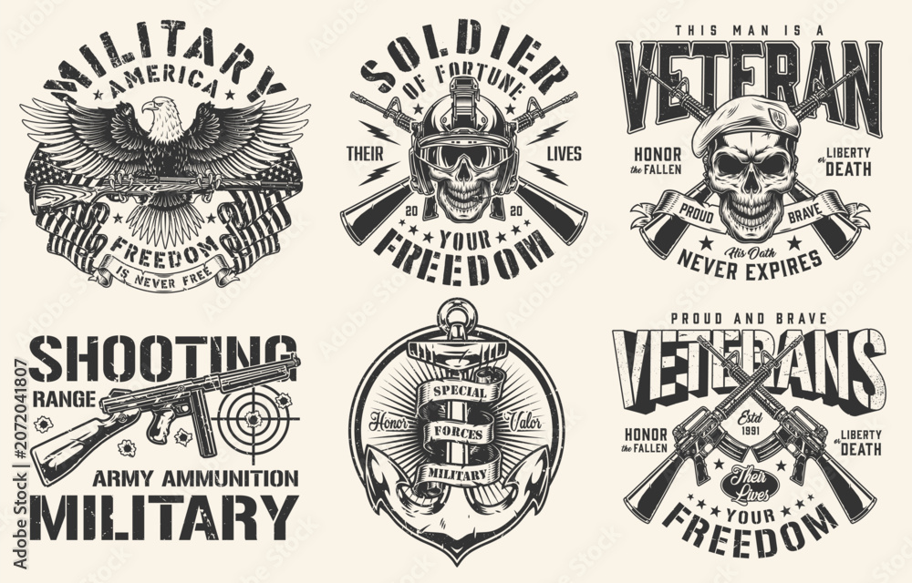 Fototapeta premium Military logos and symbols