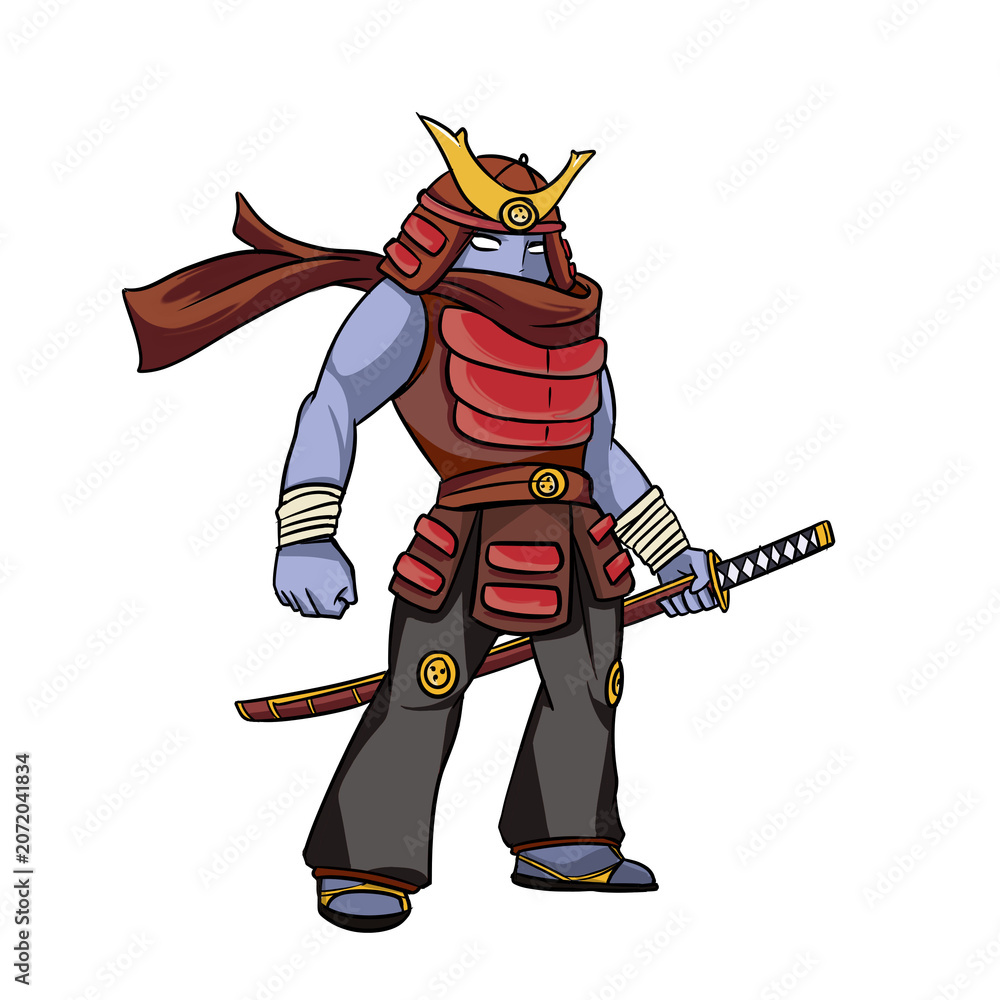 Fototapeta premium Retro Samurai warrior