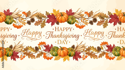 Foto Autumn Leaves Frame Border with Pumpkins Thanksgiving Harvest Background Orange
