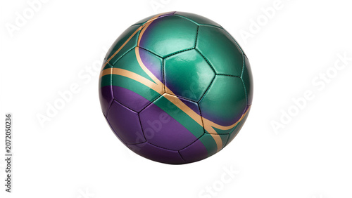 Vibrant, Glossy Green Soccer Ball Is Centered Against Stark Black Backdrop, Its Panels Meticulously Rendered With Subtle Highlights 93