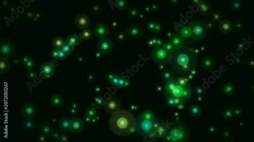 Cyber Green Node Network Animation - Matrix Digital Connected Mesh 4K Seamless Loop