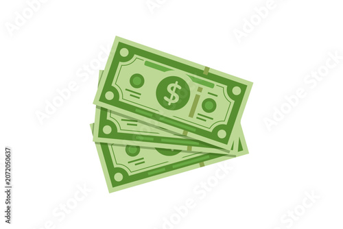 vector illustration of Stack of Green Dollar Bills Cash Money Illustration for Finance, Savings and Business Concepts.