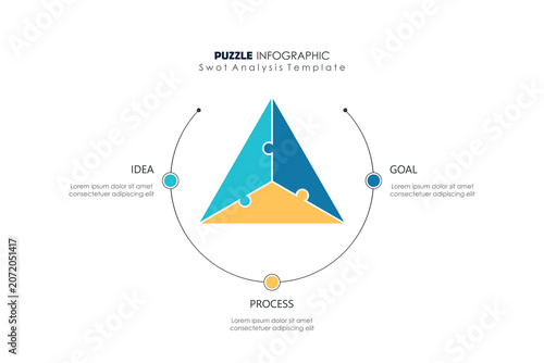 3 points circular infographic element template with icons and colorful flat style, can use for presentation slide diagram puzzle.