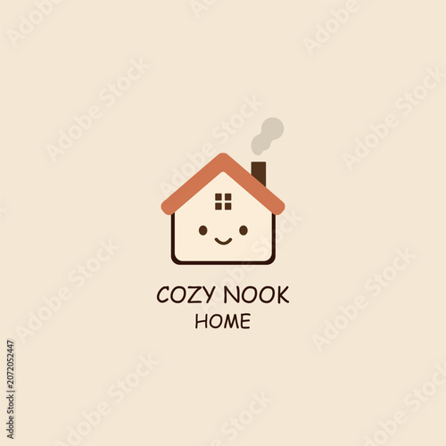 house logo design with a cute emoji with it