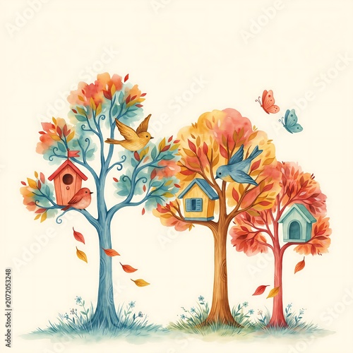autumn tree with leaves