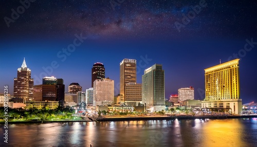new orleans louisiana usa cbd skyline at night