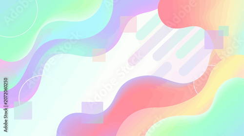 Dreamy holographic abstract background featuring pastel gradients, fluid shapes, and soft vibrant colors. Suitable for branding, digital media, websites, presentations, posters, and modern creative pr
