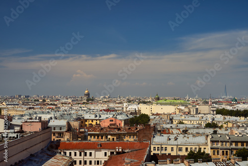 View of the roofs and St. Isaac's Cathedral in St. Petersburg