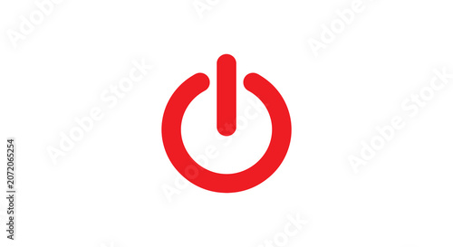 Fényképezés Power button icon a red symbol on a white background