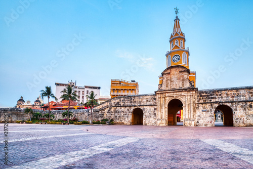 Iconic Clock Tower Entrance to Cartagena De Indias Walled City