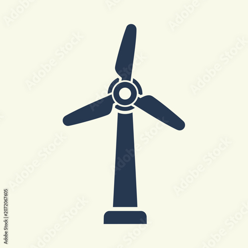 Wind turbine blade energy icon symbol.