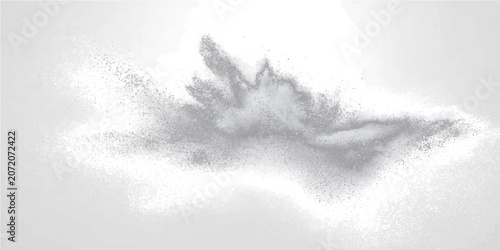 Foto Abstract explosion cloud effect, a dynamic burst fine particles dissipating into atmosphere