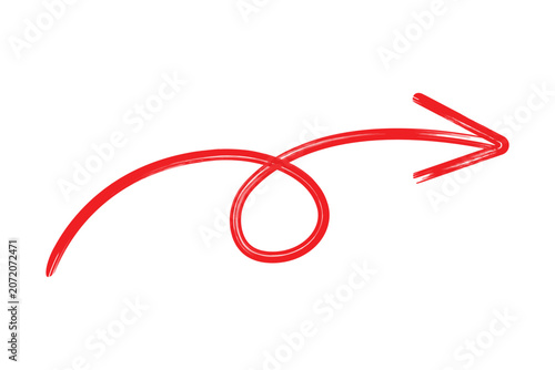 Curved arrow grunge brush stroke hand drawn direction marker
