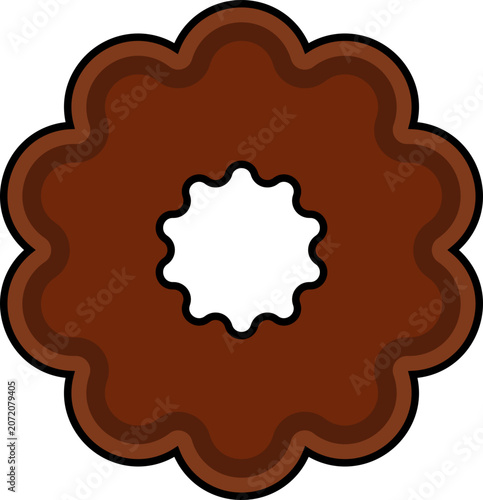 Brown Flower Shaped Cookie Icon