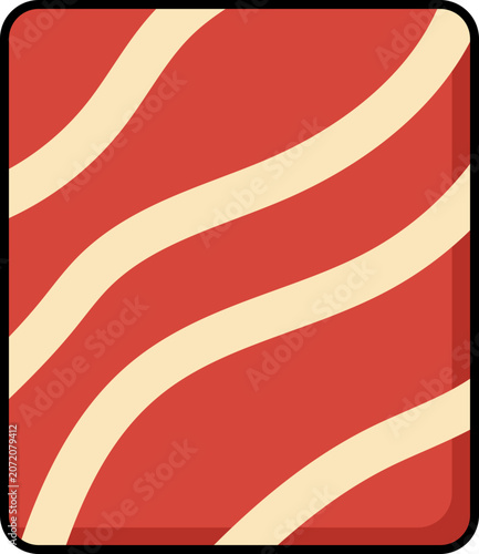 Abstract Red and Cream Wavy Pattern