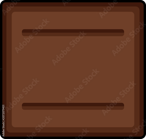 Brown Square Button Interface Element