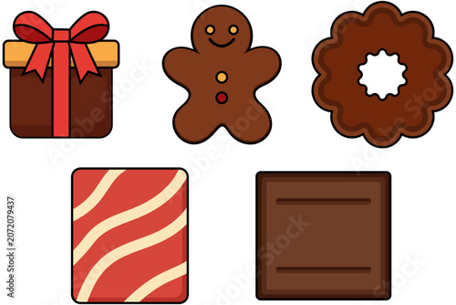 Christmas Holiday Cookie Icon Set