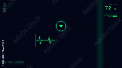 Medical Heartbeat ECG Monitor Display, Cardiology Health Care Technology