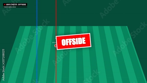 Soccer VAR Offside Check Simulation, Football Referee Technology Analysis