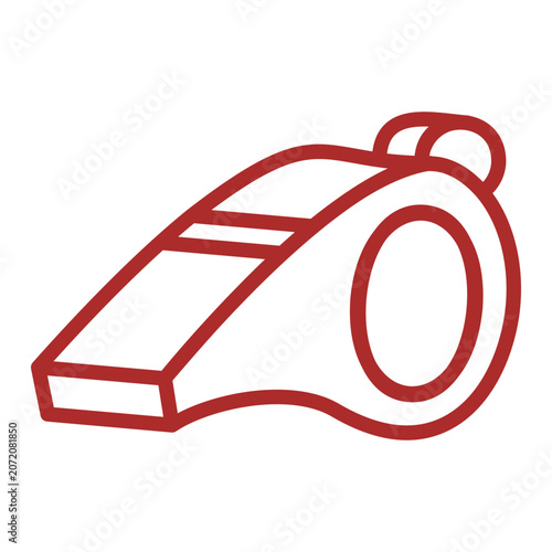 Red Whistle Line Art Icon for Sports and Coaching