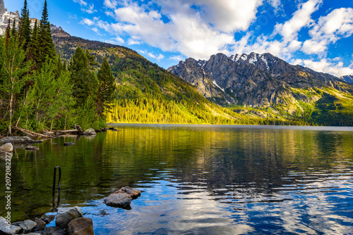 Quadro su tela Grand Teton Mountains Reflecting in Jenny Lake