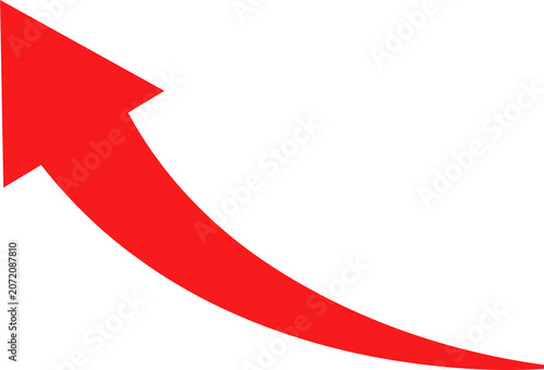 Curved Red Left Arrow Icon
