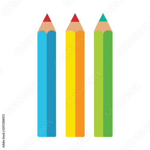 Set of colorful pencil vector illustration isolated on light background. Back to school vector elements. 
