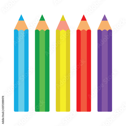 Set of colorful pencil vector illustration isolated on light background. Back to school vector elements. 
