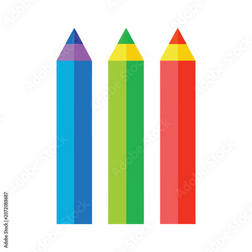 Set of colorful pencil vector illustration isolated on light background. Back to school vector elements. 
