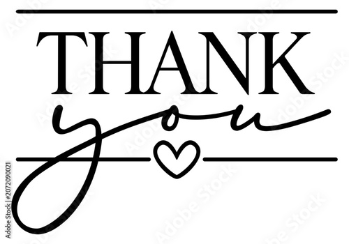 Thank You | Thank You Heart Artwork | Vector Design