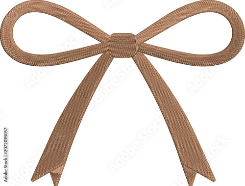 Fotografía Bronze Bow Accent: A simple bronze-colored bow with textured ribbon detail, perfect for adding a touch of elegance to any gift, decoration, or design project